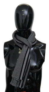 Missoni Gray Stripes Pattern 100% Wool Unisex Neck Wrap Scarf -   -  Missoni.